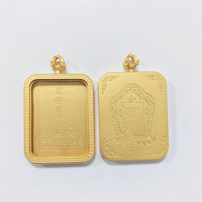 Ten-Faced Self-Liberated Vajra Pendant Necklace - Thangka Jewelry Box, Brass, Gold & Silver DIY Tibetan Accessory