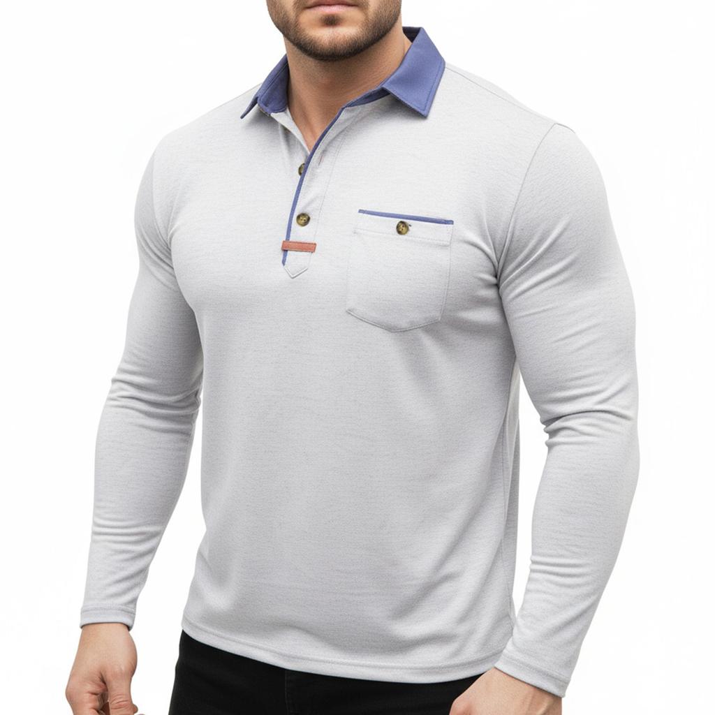 Herrfärg Långärmade Toppar Herr Casual Mode Långärmade Toppar