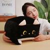 Lovely Square Cat Plush Toy Fluffy Black Cat Pillow Stuffed Little Kitten Animal Plush Doll Kawaii Home Decoration Birthday Gift