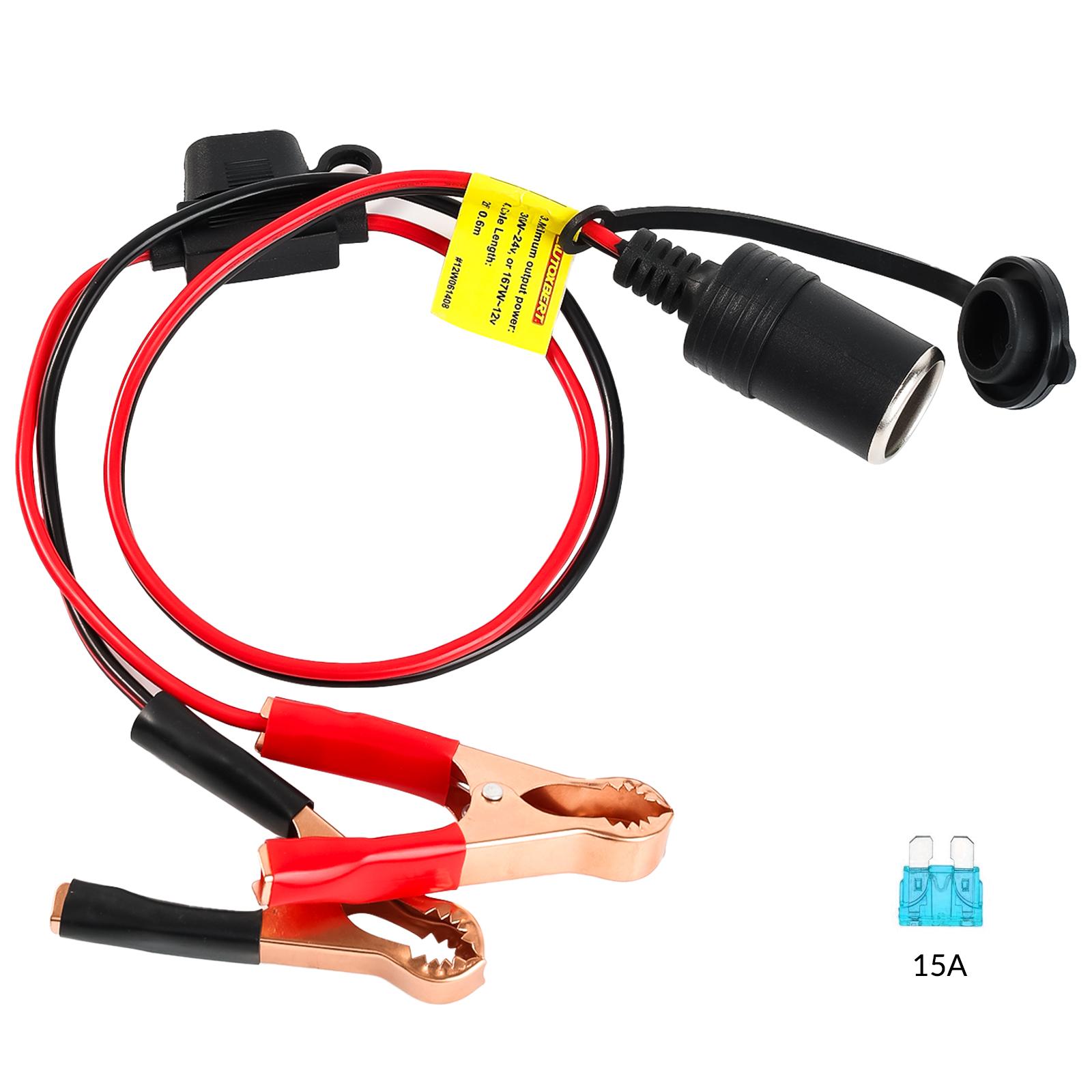 

Универсальный 12 В автомобильный прикуриватель для аккумулятора зажим типа «крокодил» 15 А предохранитель разветвитель адаптер разъем питания кабель провод