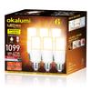 OKALUMI LED Bulbs, T-Shape, 26mm Base Diameter, 60W100W Equivalent, Warm White, 1099 Lumens (6.7W), Compatible with General Bulbs and Sealed