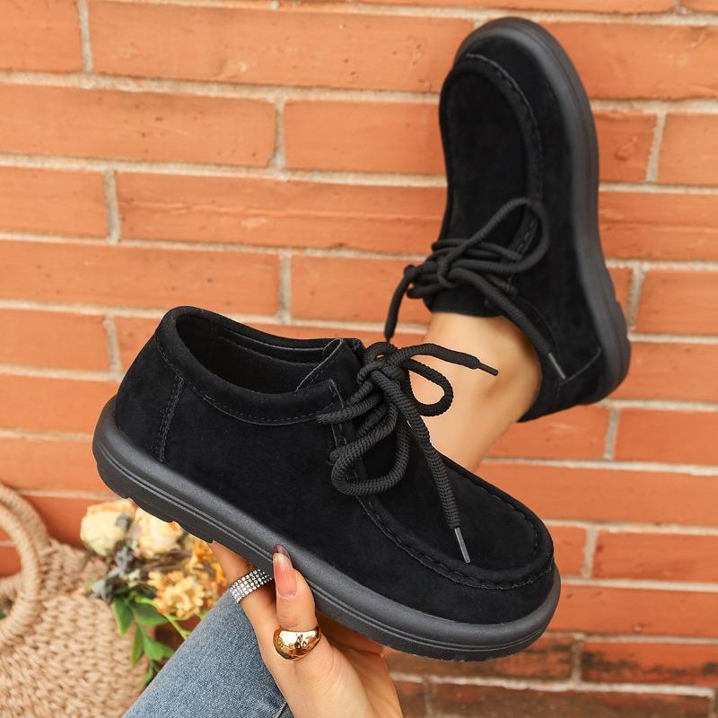 Women's Casual Sports Shoes Autumn Fashi Platform Sneakers Lace-up Round Toe Casual Comfortable Woman Flats Zapatos De Mujer
