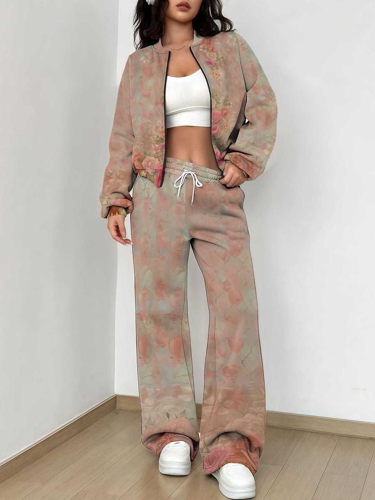 Bohemian Style Explosive Set Autumn and Winter New European and American Women's Clothing Ethnic Style Printing Women