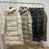 Winter Long Down Coat Women 95% White Duck Hooded Puffer Over Knee Thick Warm Jacket