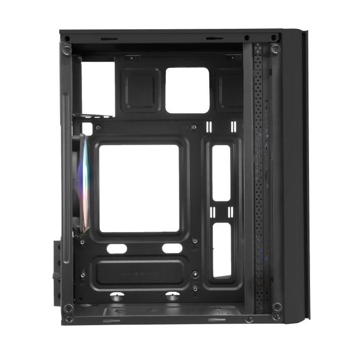Boîtier pc micro atx - mars gaming - mc300 noir - verre trempé - 3 ventilateurs frgb - total-mesh