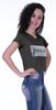 Moomaya Womens Short Sleeves V Neck Tshirt Top w  Sequin Patch ShortTee Summer