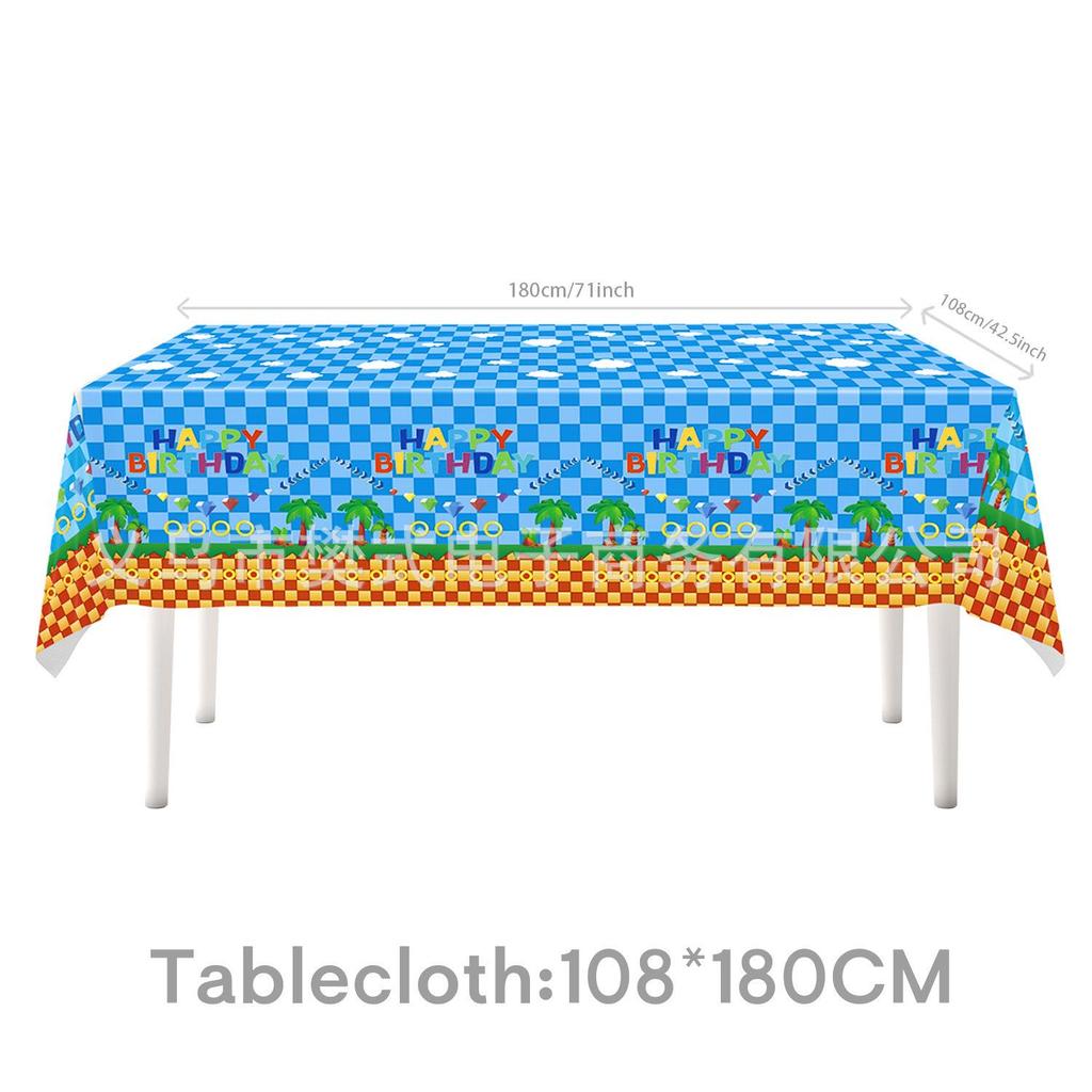 Sonic Theme Disposable Party Tablecloth Decoration