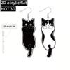 Cute Cat 2D Acrylic Cartoon Animal Earrings - Women's Fashion Accessory