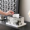 Leather Tissue Box Rectangular Irregular Patterns Desktop Storage Box Napkin Holder Paper Towel Holder Home Decoraction