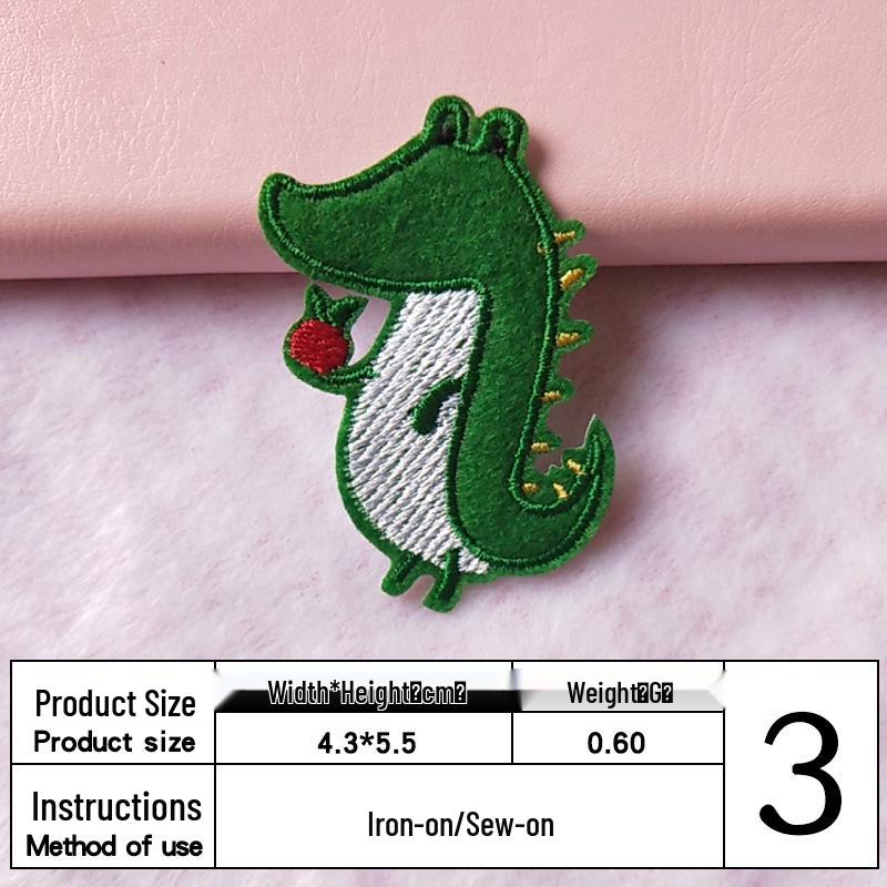 Cute Dinosaur Cartoon Embroidered Patch for Clothing & Jeans DIY Decoration