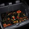 1pc Black Cat Print Personalized Car Trunk Mat Interior Protection Cargo Liner Durable Polyester Floor Mat Safe And Practical