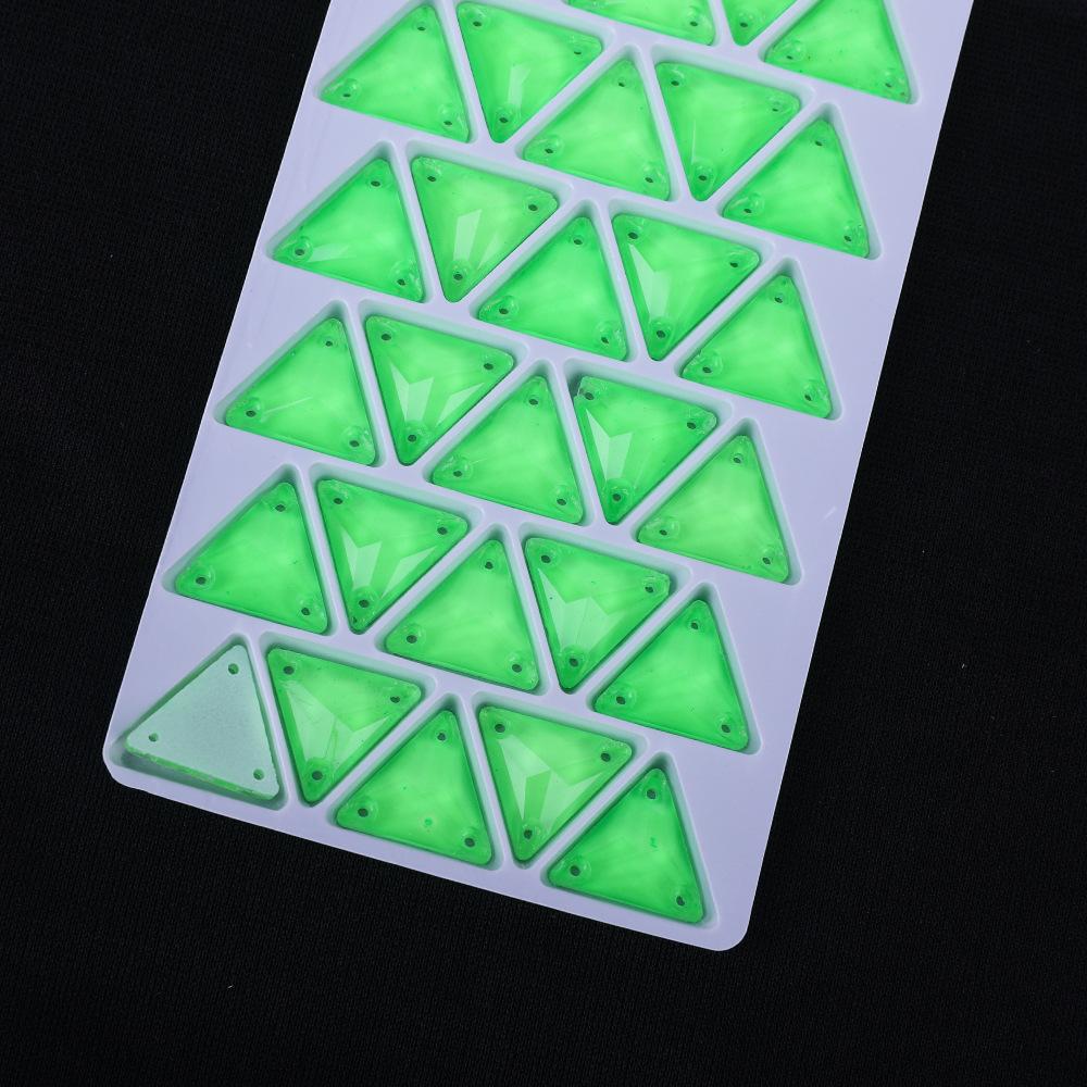 Neon Fluorescent Triangle Hand-Sewn Drill, Glass Rhinestone Flat Buckle Diy Accessories Clothing Wedding Materials Accessories