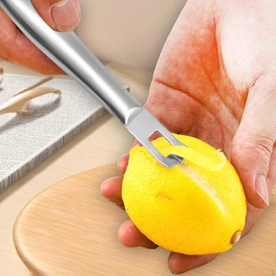 Lemon Zester Peeler Fruit Peeling Gadget AntiSlip Stainless Steel Lightweight Grater Paring