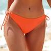 Solid Nylon Sexy Tie Side Bikini Bottom Women