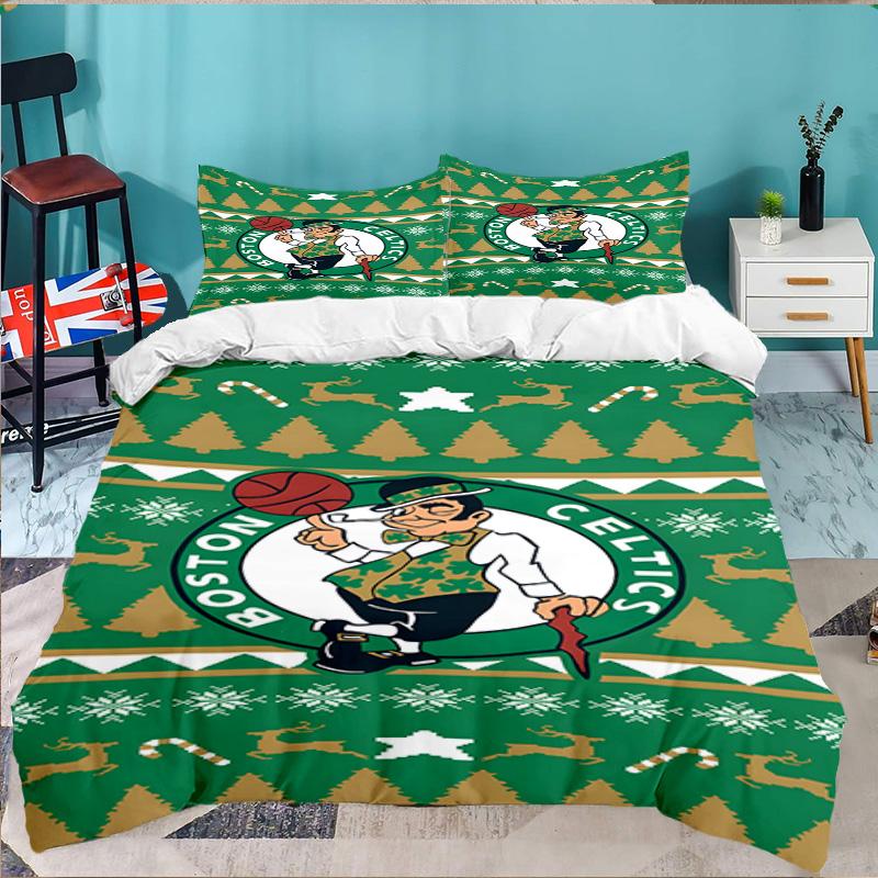 Celtics Logo 3pcs Bedding Set,Including 1pc Duvet Cover And 2pcs Pillowcases Perfect Gift for Christmas,Ideal for Bedroom, Dormitory