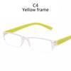 Ultralight Transparent Resin Lens Plastic Colorful Red Leg Mirror Eyewear Reading Glasses Men Women Rimless Presbyopic Glasses