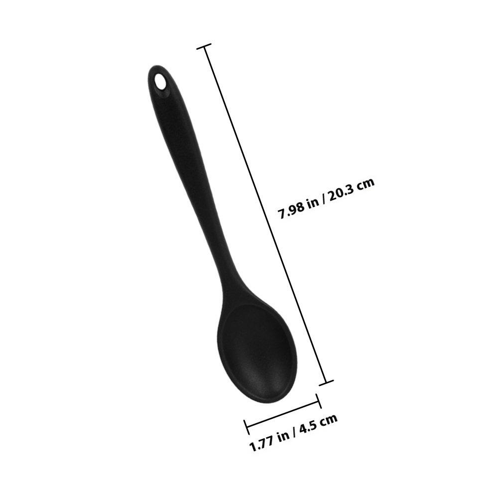 

Heat Resistant Silicone Cooking Spoon Small Size for Nonstick Pans Perfect Baking Mixing Serving Soup Kitchen Utensils Gadgets чёрный