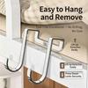 No Drill Cabinet Door Hook 5 Pack In Stainless Steel, Double Over Door Hanger for Bathroom Accessories, Towels, Keys and Small Space Storage