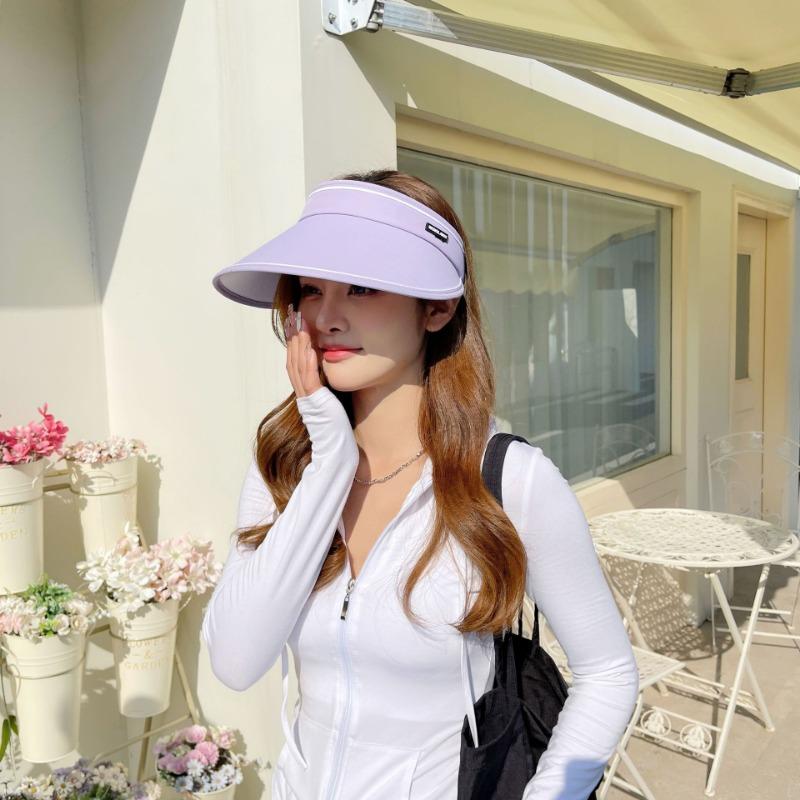 

Солнцезащитная шляпа женская летняя защита от УФ-лучей солнцезащитная шляпа с защитой лица с широкими полями шляпа с открытым верхом модная велосипедная шляпа фиолетовый