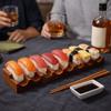 Japanese Style Walnut Sushi Rack Thickened Sushi Boat Creative Sushi Stand  Dessert Display