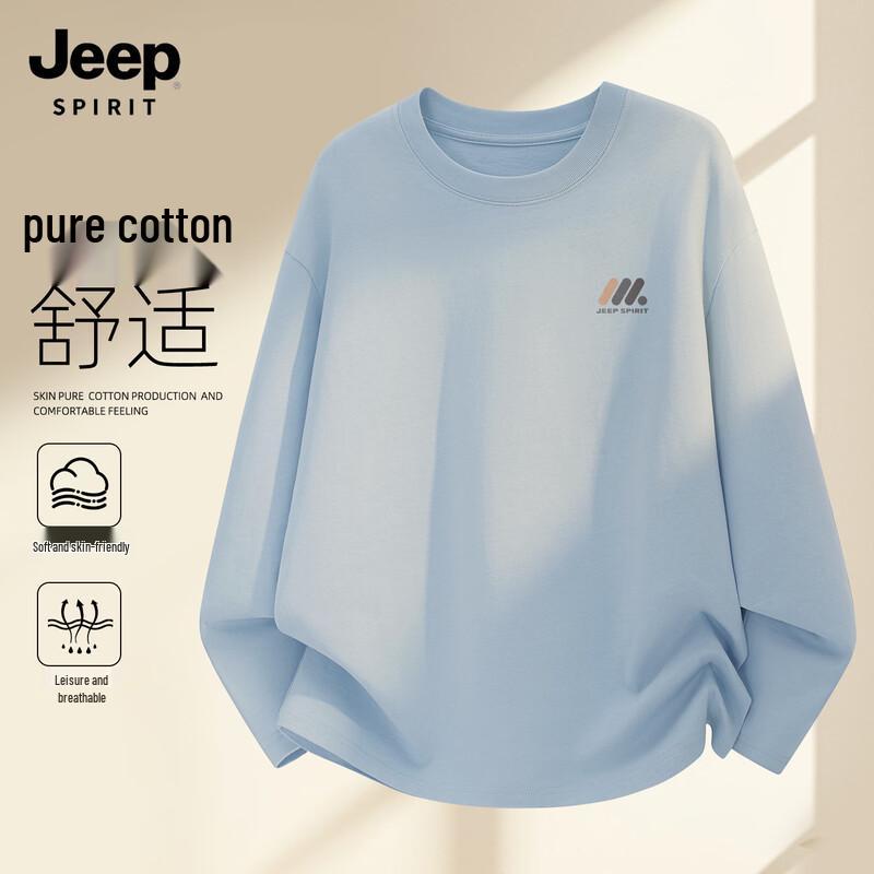 JEEP SPIRIT Men s 2026 Casual Long-Sleeve Cotton T-Shirt XL