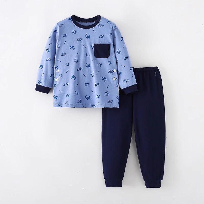 Winter Boys and Girls Air Cotton Inner Wear Home Wear Pure Cotton, Lightweight, Royal Blue 110