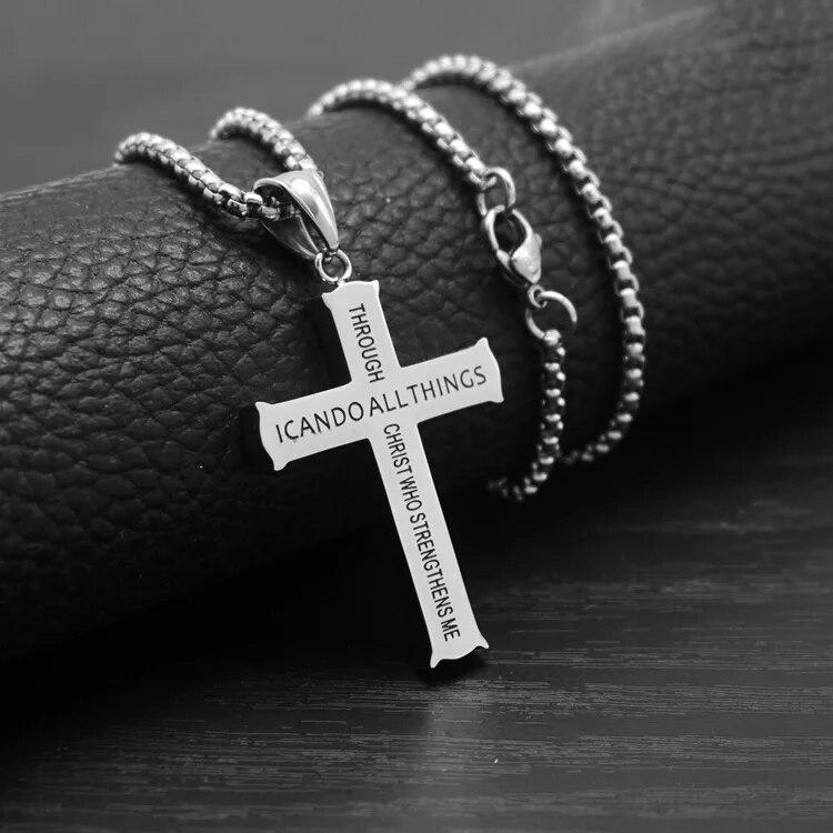 Modny krzyż łańcuszek wisiorek naszyjnik moda mężczyźni kobiety metal geometria punk gotyk impreza biżuteria vintage prezenty