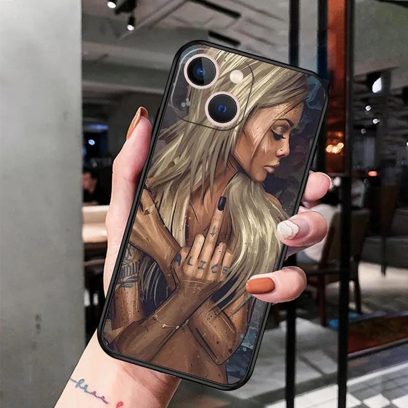 Applicable Apple Iphone14 Mobile Phone Case Luxury Sexy Tattoo Girl Angel Mobile Phone Case Painted Anti-Drop