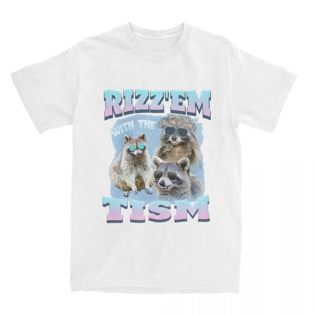 

Мужская Женская Ризз С Тизмом Смешная Аутизм Енот Мем Футболка Аксессуары Новинка Хлопок Аутизм Футболка Футболка Одежда Новое Поступление XXXXXL белый