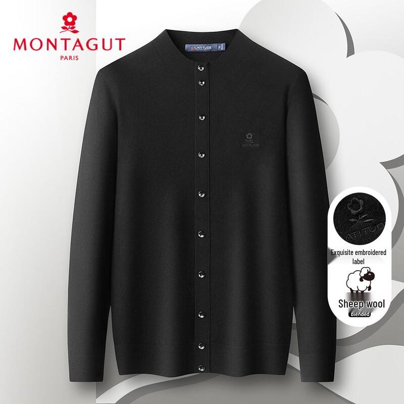 

MONTAGUT Men s V-Neck Wool Blend Cardigan Sweater M