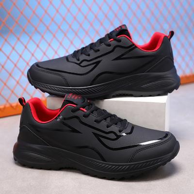 Herren-Laufschuhe mit großer Lederoberfläche, leicht und rutschfest, Herren-Outdoor-Freizeit-Sportschuhe, modisch und vielseitig