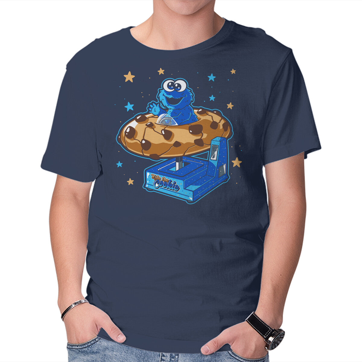 Unisex Crew Neck T-Shirt Ride The Cookie Graphic Short Sleeve Casual Tee XL