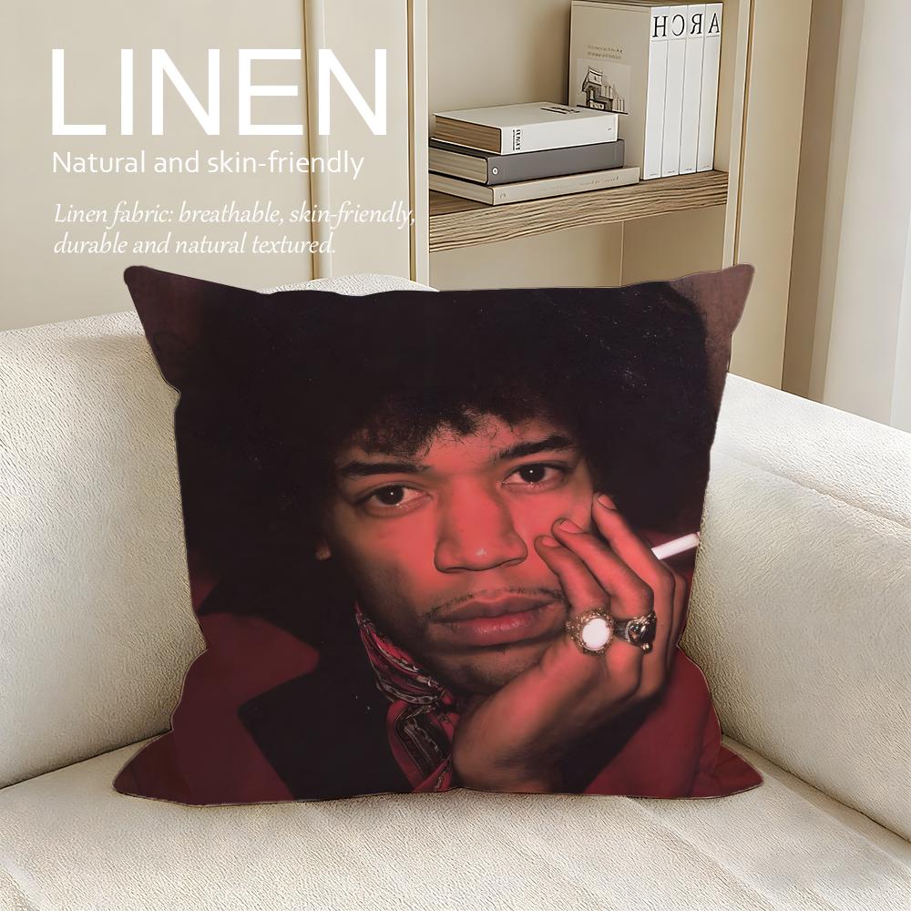 Music singer JJimi Hendrix Cushion Cover Pillowcase Set Pcs x x Breathable Washable Sofa Cushion Cover