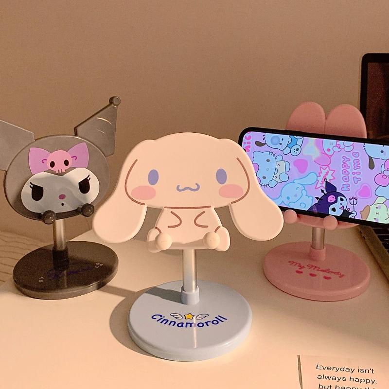 Cute Cartoon Melody Kuromi Phone Stand Desktop Cell Phone Stand For iPhone IPad Smartphone Adjustable Phone Holder Table Support