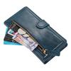 For iPhone 15 Pro Shockproof PU Leather Case Wallet Zipper Pocket Flip Stand Phone Cover