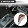 Motoforti Car Automatic Gear Stick Shift Knob, for Toyota RAV4 Camry Corolla, Faux Leather, Wood, Beige Brown