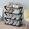 4-stufiger Edelstahl-Schuhregal-Organizer, Unabhängiger Schuhschrank Multifunktionaler Eingangsschuhschrank Flurschuhschrank