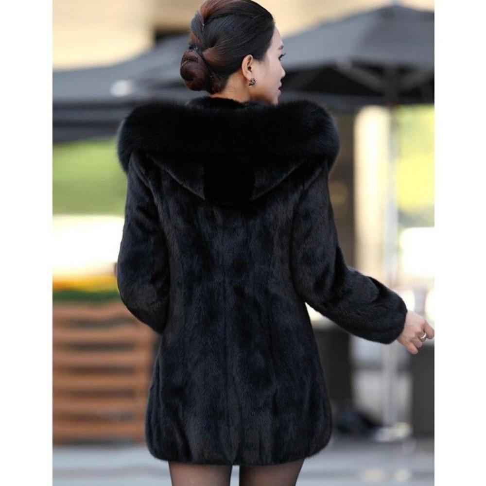 Fur Mink Fur Mother Coat New Long Large Size Coat Fur Imitation Fox Fur One-piece Fur Collar Coat