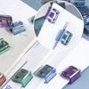 Transparent Metal Push Clips with Storage Case Multi-Purpose Binder Clip for Pants Hem Book Documents Reusable Colorful Paper Clamp for Office School