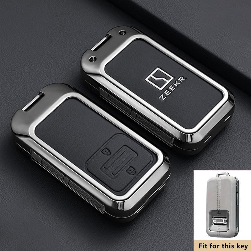 Zinc Alloy Car Key Case For Zeekr 8X  9X  Keychain Remote Protection Cover Shell Housing Ring Holder Fob Accessories