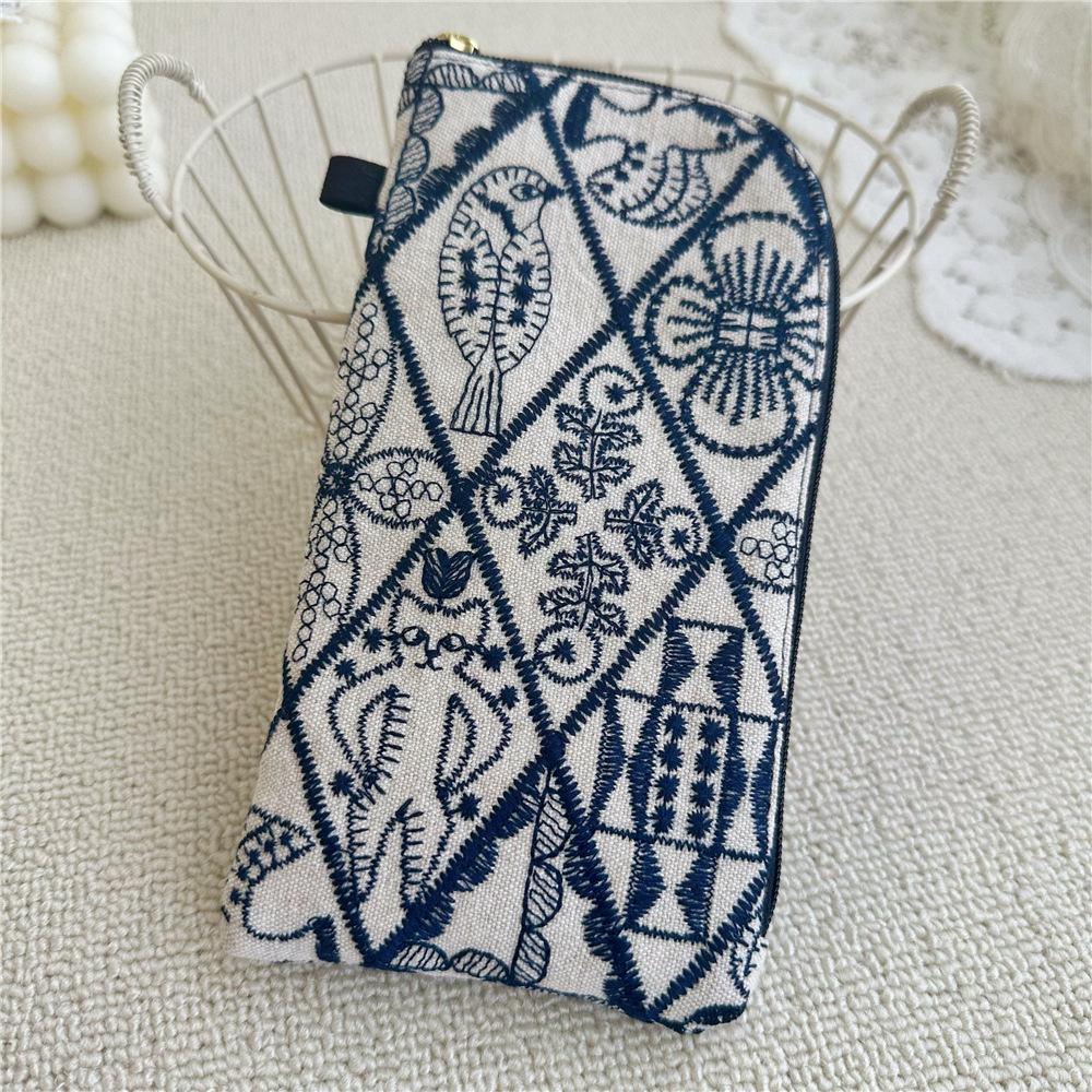 Ladies' Coin Purses Handmade Cotton Linen Embroidery National Personalized Canvas Lipstick Mobile Phone Glasses Storage Bags