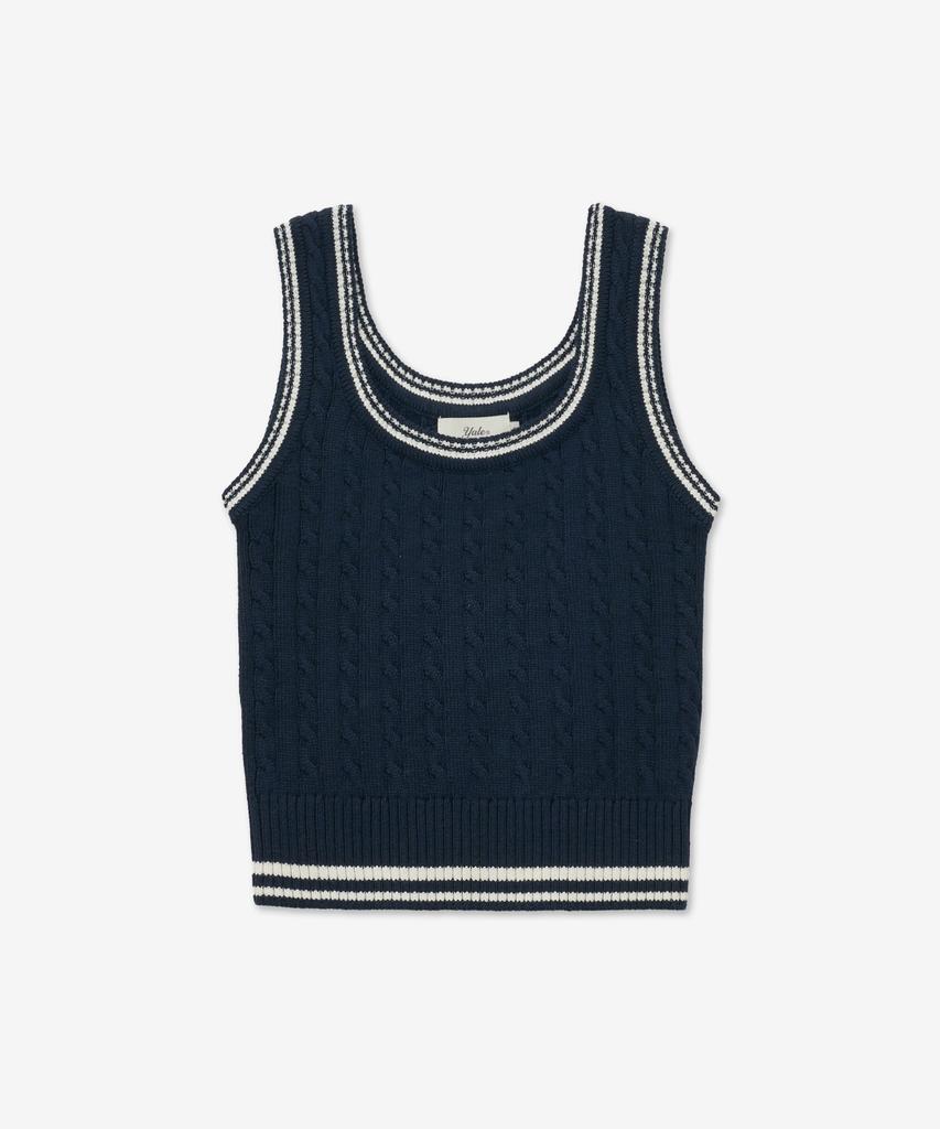 YALE Cable Knit Sleeveless_Navy