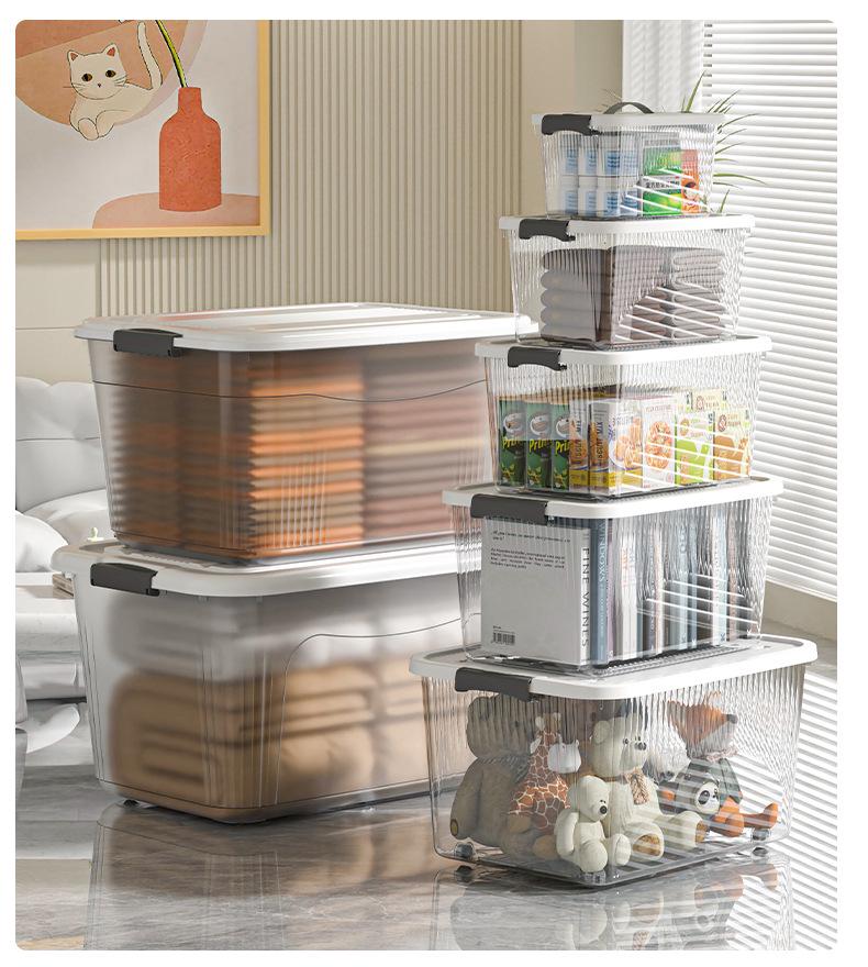 Extra Large Transparent High-Grade Plastic Storage Box for Home