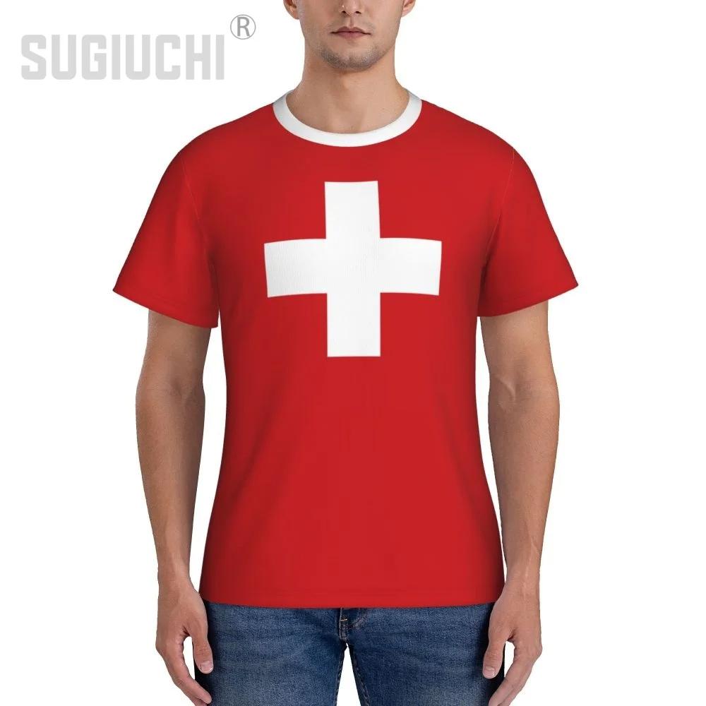 Swiss Switzerland MMA Boxing Muay Thai T-shirt National Flag Print 3D Training Unisex Men Women Quick Dry Fitness Gym Sport Workout Casual Streetwear