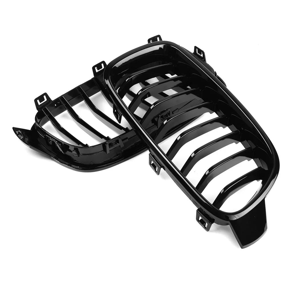 Pair Gloss Black Front Kidney Grille Grille For BMW 3 Series F30 F31 F35 F80 2012-2018 Racing Grills Hood Inlet Grille