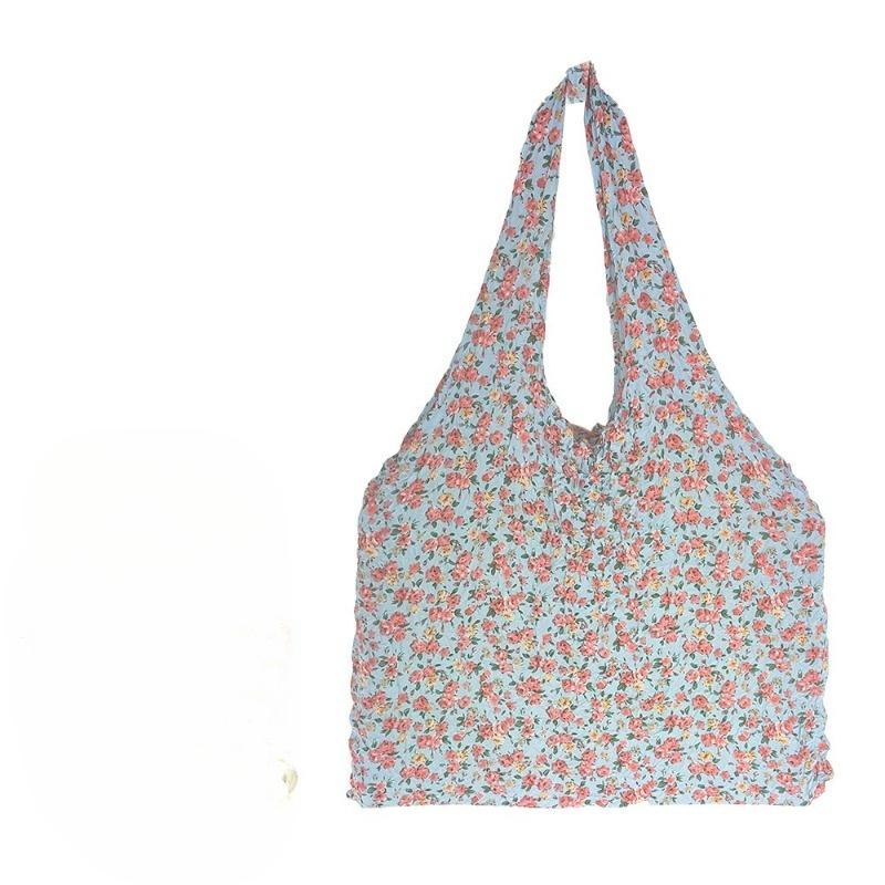 Magic Stretch Bubble Pleated Tote Bag Reusable Washable Multifunctional Shopping Bag for Travel Daily Use