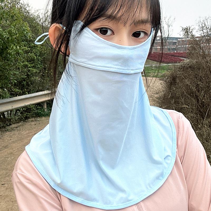 Luochi Knitting 360° Ice Silk Sun Visor Mask for Women - UV Full Face and Neck Protection