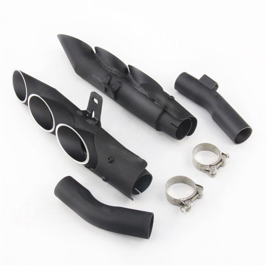 Motorcycle Exhaust System Dual Pipe Slip on Middle Pipe For Kawasaki Z1000 10-17