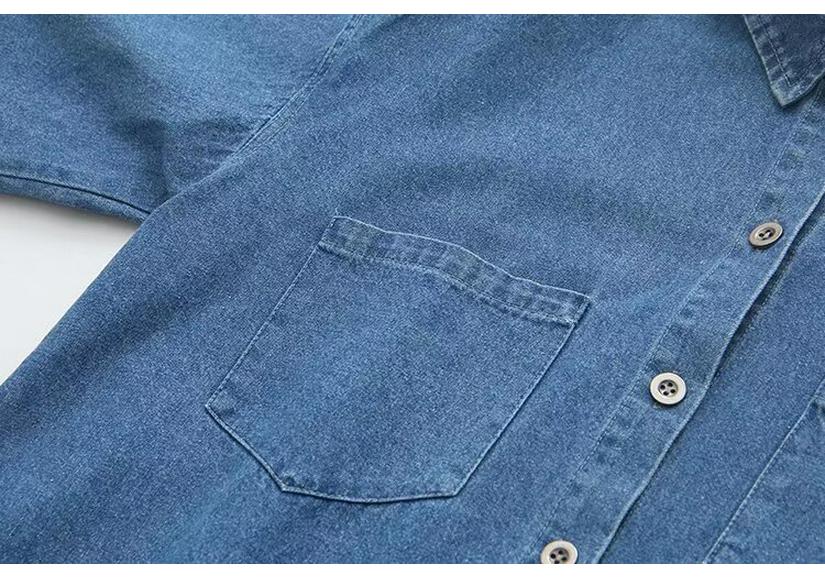 2024 Spring Plus Size Women's Denim Shirt - Long Sleeve Embroidered Cartoon Jacket for Chubby Girls