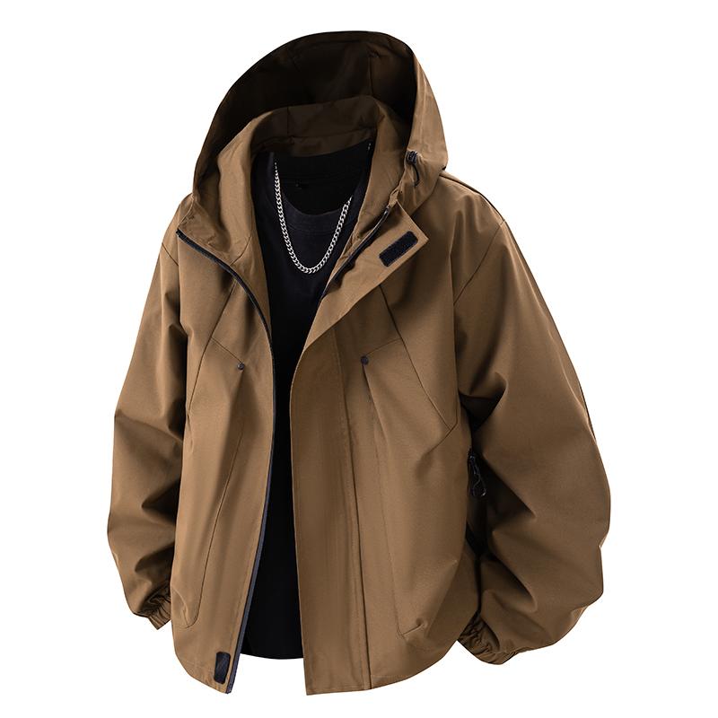 Autumn Men's Jacket Hooded Windbreakers  Windproof Outdoors Casual Jackets Black Bomber Camping Loose Thin Coat Plus Size 8xl